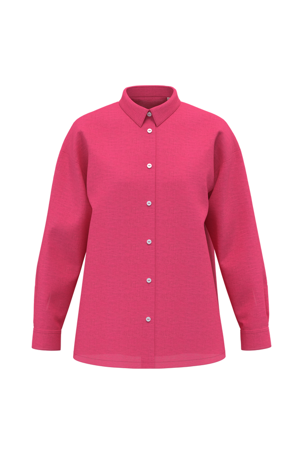 Camisa em Linho Oversize de Senhora-Sorvete de Framboesa-XS-RAG-Tailors-Fardas-e-Uniformes-Vestuario-Pro