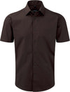 Camisa justa de manga curta-Chocolate-S-RAG-Tailors-Fardas-e-Uniformes-Vestuario-Pro