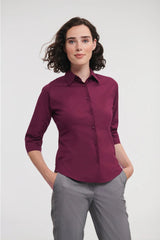 Camisa entallada de mujer con manga 3/4