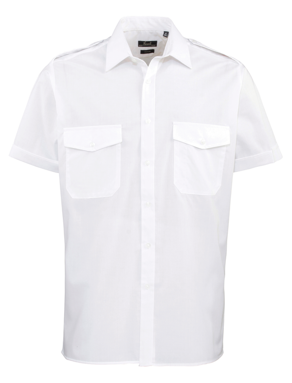 Camisa piloto de homem-Branco-S/M (38 (15))-RAG-Tailors-Fardas-e-Uniformes-Vestuario-Pro