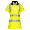 Camisa pólo Hi-Vis para mulher em algodão Comfort Pro S/S-Amarelo/Preto-L-RAG-Tailors-Fardas-e-Uniformes-Vestuario-Pro