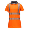 Camisa pólo Hi-Vis para mulher em algodão Comfort Pro S/S-Laranja/Cinzento-L-RAG-Tailors-Fardas-e-Uniformes-Vestuario-Pro