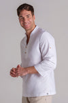 Camisa unissexo estilo ibicenco com botões de madeira-RAG-Tailors-Fardas-e-Uniformes-Vestuario-Pro