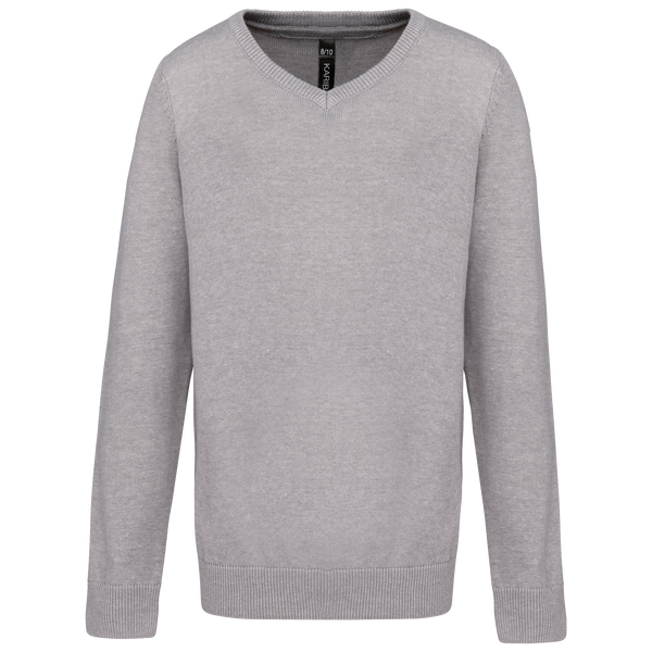 Camisola Decote em V de Criança-Cinzento Mesclado-6/8 Anos-RAG-Tailors-Fardas-e-Uniformes-Vestuario-Pro