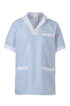Camisola Estilo Pijama Às Riscas de Manga Curta-Celeste-XS-RAG-Tailors-Fardas-e-Uniformes-Vestuario-Pro