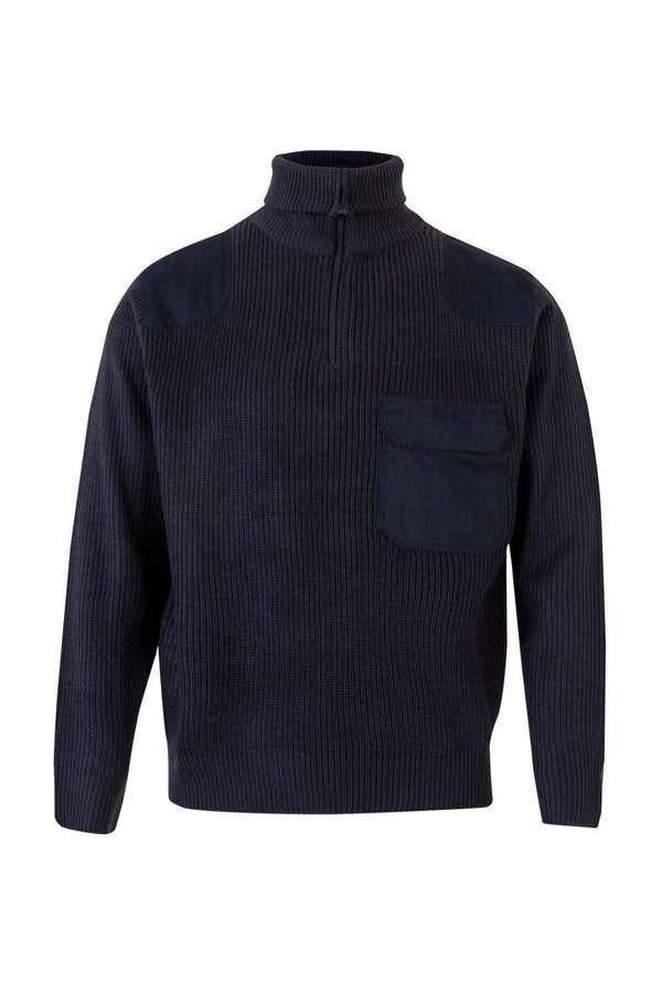 Camisola de Ponto Grosso com Gola Alta-Azul Marinho-S-RAG-Tailors-Fardas-e-Uniformes-Vestuario-Pro