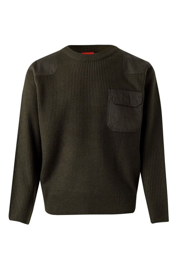 Camisola de Ponto Grosso com Gola Redonda-Verde Caça-S-RAG-Tailors-Fardas-e-Uniformes-Vestuario-Pro