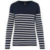 Striped Navy / Off White