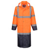 Capa de chuva com contraste Hi-Vis 122cm-Laranja/marinho-S-RAG-Tailors-Fardas-e-Uniformes-Vestuario-Pro