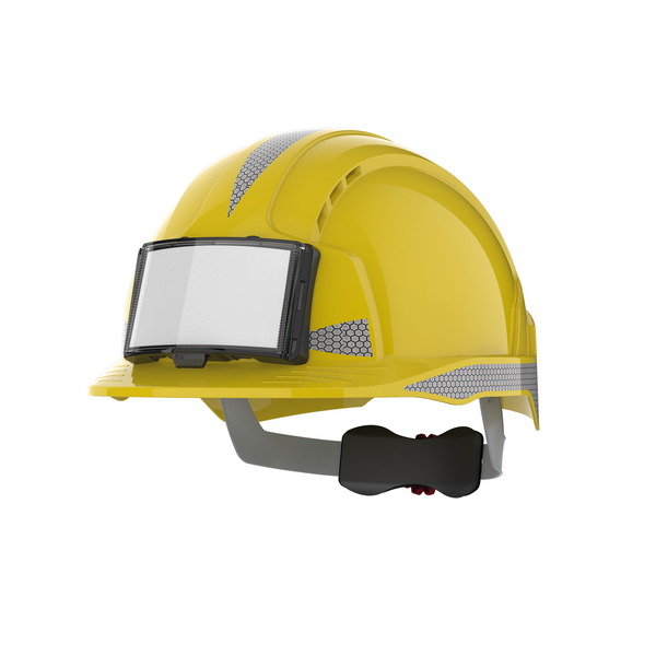 Capacete de Segurança com Porta-Crachá-Amarelo-Único-RAG-Tailors-Fardas-e-Uniformes-Vestuario-Pro