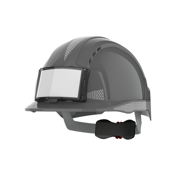 Capacete de Segurança com Porta-Crachá-Cinzento-Único-RAG-Tailors-Fardas-e-Uniformes-Vestuario-Pro