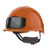 Capacete de Segurança com Porta-crachá Ventilado e Fecho de Cremalheira-Laranja-Único-RAG-Tailors-Fardas-e-Uniformes-Vestuario-Pro