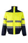 Casaco Acolchoado Bicolor c/ Capuz e Manga Destacável ALTA VISIBILIDADE-Amarelo/Marinho-S-RAG-Tailors-Fardas-e-Uniformes-Vestuario-Pro