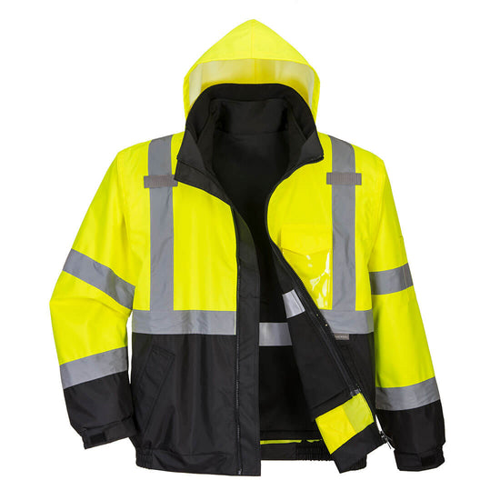 Casaco Bomber Hi-Vis em Contrast Premium-Amarelo/Preto-S-RAG-Tailors-Fardas-e-Uniformes-Vestuario-Pro