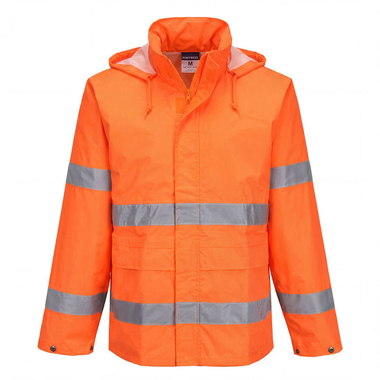 Casaco Impermeável de Alta Visibilidade Essential-Laranja-XS-RAG-Tailors-Fardas-e-Uniformes-Vestuario-Pro