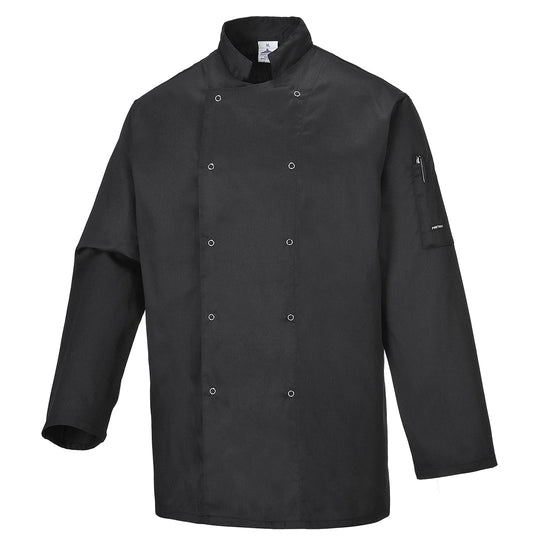 Casaco Jaleca de Chefs Suffolk-Preto-XS-RAG-Tailors-Fardas-e-Uniformes-Vestuario-Pro