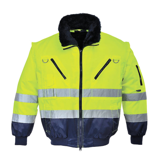 Casaco Piloto PW3 Hi-Vis 3 em 1-Amarelo/Marinho-S-RAG-Tailors-Fardas-e-Uniformes-Vestuario-Pro