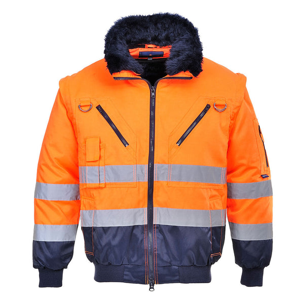 Casaco Piloto PW3 Hi-Vis 3 em 1-Laranja/Marinho-S-RAG-Tailors-Fardas-e-Uniformes-Vestuario-Pro