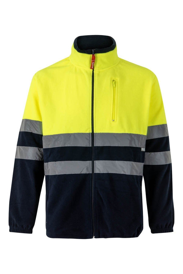 Casaco Polar Bicolor de Alta Visibilidade-AZUL MARINHO/AMARELO FLUORESCENTE - 01/20-XS-RAG-Tailors-Fardas-e-Uniformes-Vestuario-Pro