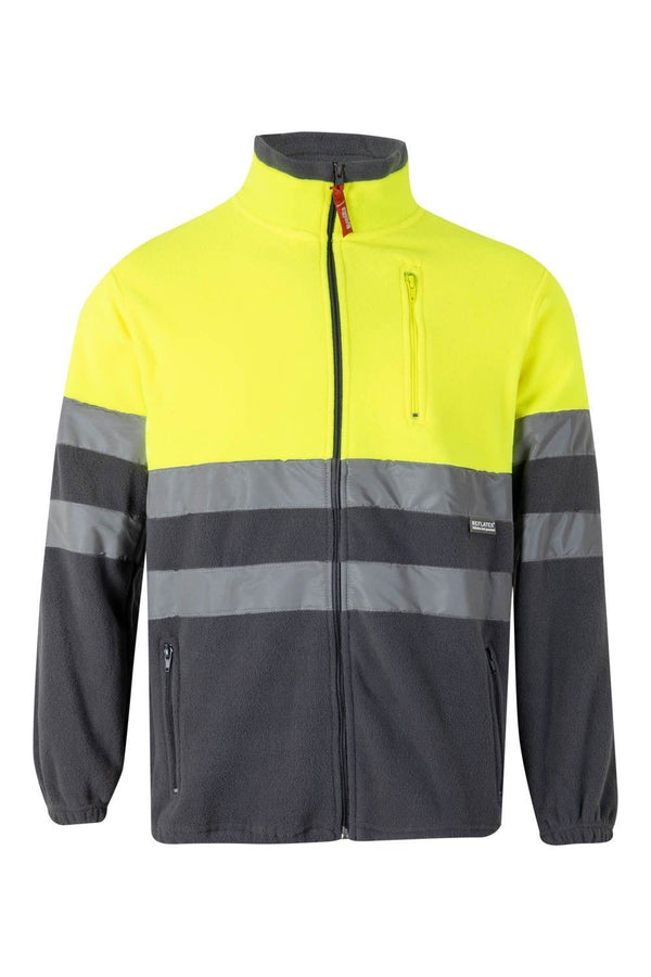 Casaco Polar Bicolor de Alta Visibilidade-CINZA/AMARELO FLUORESCENTE - 08/20-XS-RAG-Tailors-Fardas-e-Uniformes-Vestuario-Pro