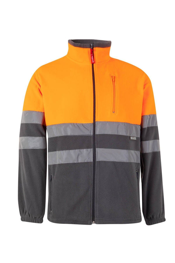 Casaco Polar Bicolor de Alta Visibilidade-CINZA/LARANJA FLUORESCENTE - 08/19-XS-RAG-Tailors-Fardas-e-Uniformes-Vestuario-Pro