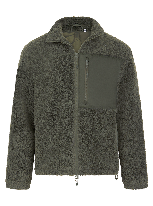 Casaco Polar Sherpa Reciclado Unissexo-Verde Oliva Escuro-S-RAG-Tailors-Fardas-e-Uniformes-Vestuario-Pro