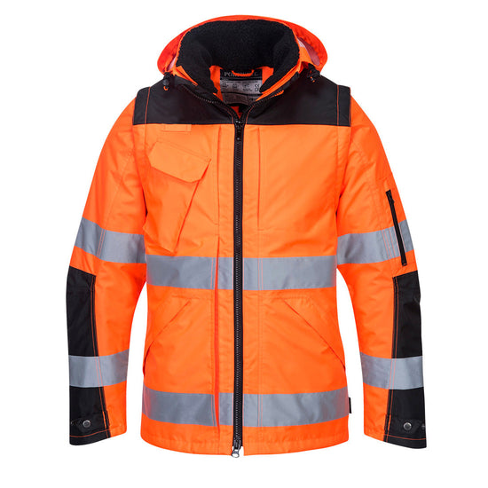 Casaco Pro alta visibilidade 3-em-1-Laranja/Preto-XS-RAG-Tailors-Fardas-e-Uniformes-Vestuario-Pro