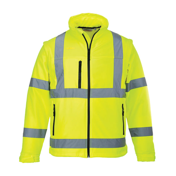 Casaco Softshell de Alta Visibilidade (3L) com Mangas Destacáveis-Amarelo-XS-RAG-Tailors-Fardas-e-Uniformes-Vestuario-Pro