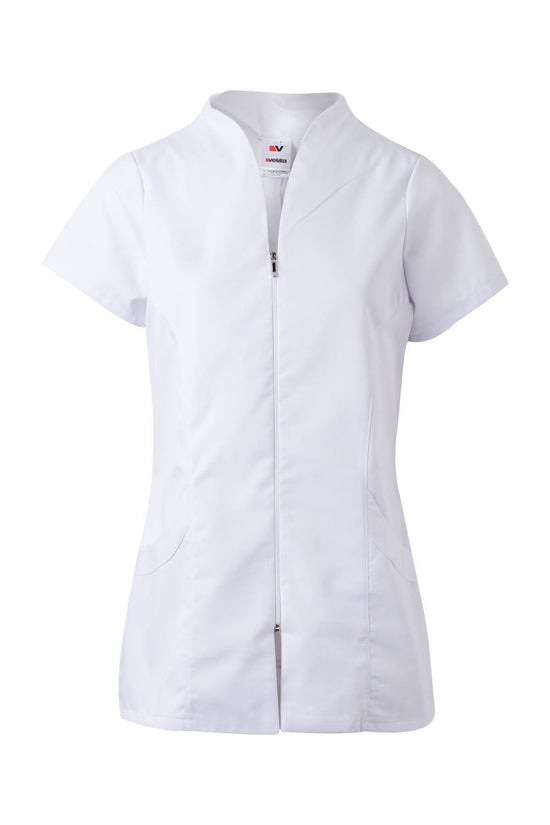 Casaco com Fecho-Ecler de Manga Curta-Branco - 07-XS-RAG-Tailors-Fardas-e-Uniformes-Vestuario-Pro