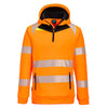 Casaco com capuz DX4 Hi-Vis 1/4 Zip-Laranja/Preto-4XL-RAG-Tailors-Fardas-e-Uniformes-Vestuario-Pro