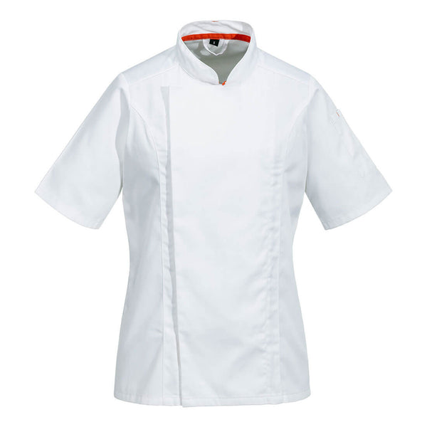 Casaco de Cozinha de Mulher Manga Curta MeshAir Pro-Branco-XS-RAG-Tailors-Fardas-e-Uniformes-Vestuario-Pro
