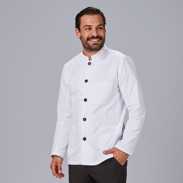 Casaco de Homem com Gola Mao Branco-Branco - 101-XS-RAG-Tailors-Fardas-e-Uniformes-Vestuario-Pro