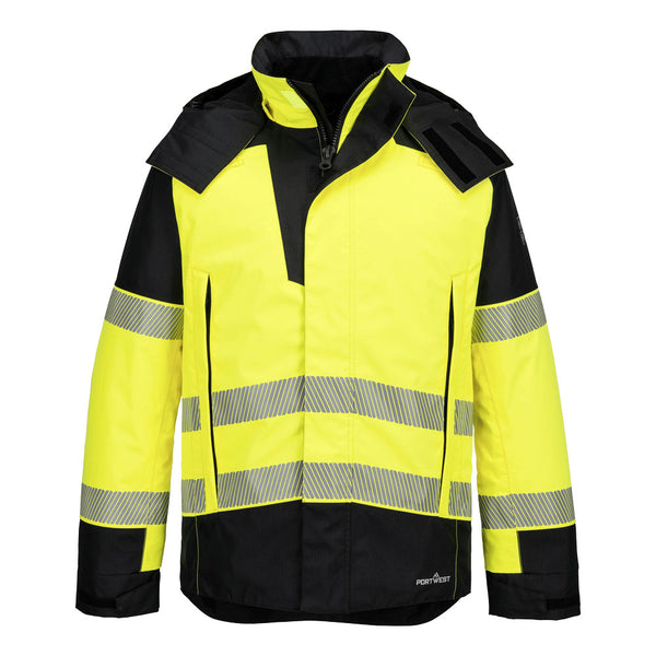 Casaco de Inverno PW3 Modaflame Chuva + Hi-Vis Multi-Norm FR-Amarelo/preto-S-RAG-Tailors-Fardas-e-Uniformes-Vestuario-Pro