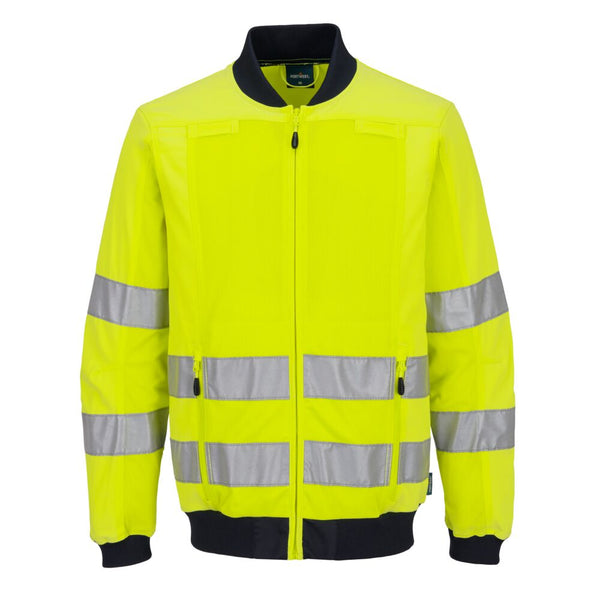 Casaco de Trabalho de Alta Visibilidade com Painéis de Malha Hi-Vis Mesh Panel Work Jacket-Amarelo/marinho-S-RAG-Tailors-Fardas-e-Uniformes-Vestuario-Pro