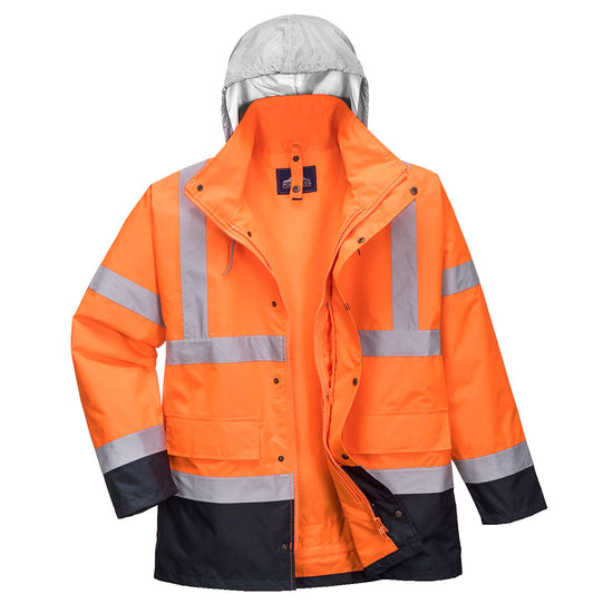 Casaco de Tráfego Contrast de Alta Visibilidade 4 em 1-Laranja/Marinho-S-RAG-Tailors-Fardas-e-Uniformes-Vestuario-Pro