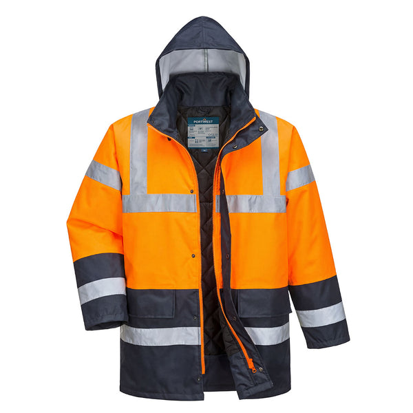 Casaco de Trânsito de Inverno de Contraste de Alta Visibilidade Essential-Laranja/marinho-XS-RAG-Tailors-Fardas-e-Uniformes-Vestuario-Pro
