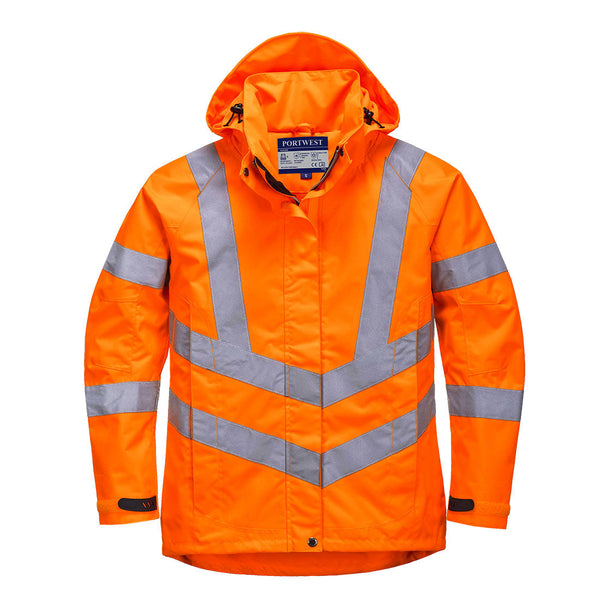 Casaco de chuva respirável Hi-Vis para mulher-Laranja-XS-RAG-Tailors-Fardas-e-Uniformes-Vestuario-Pro