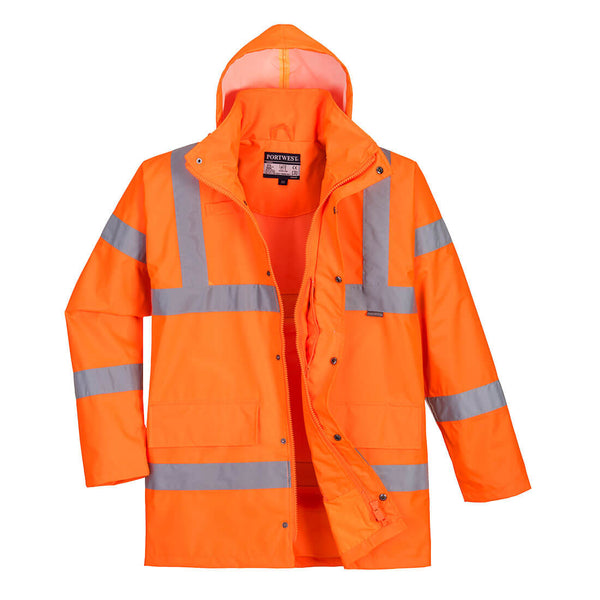 Casaco de trânsito de chuva respirável de alta visibilidade-Laranja-S-RAG-Tailors-Fardas-e-Uniformes-Vestuario-Pro