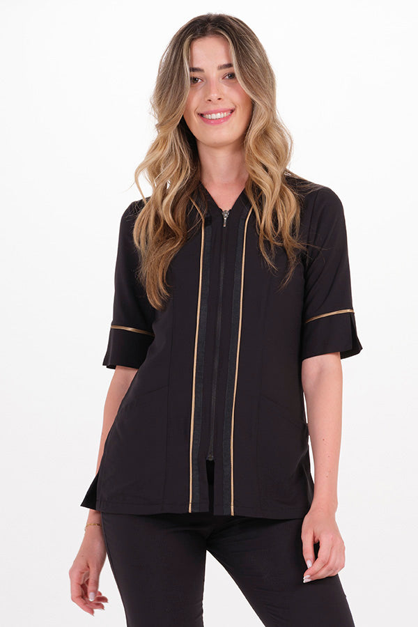 Casaco elástico de manga 3/4 com vivo dourado-RAG-Tailors-Fardas-e-Uniformes-Vestuario-Pro