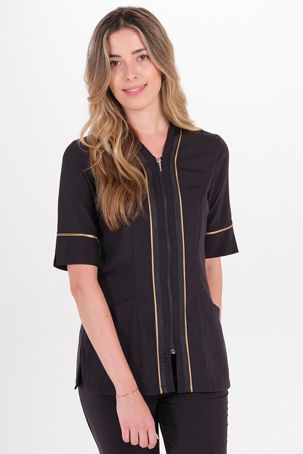 Casaco elástico de manga 3/4 com vivo dourado-RAG-Tailors-Fardas-e-Uniformes-Vestuario-Pro