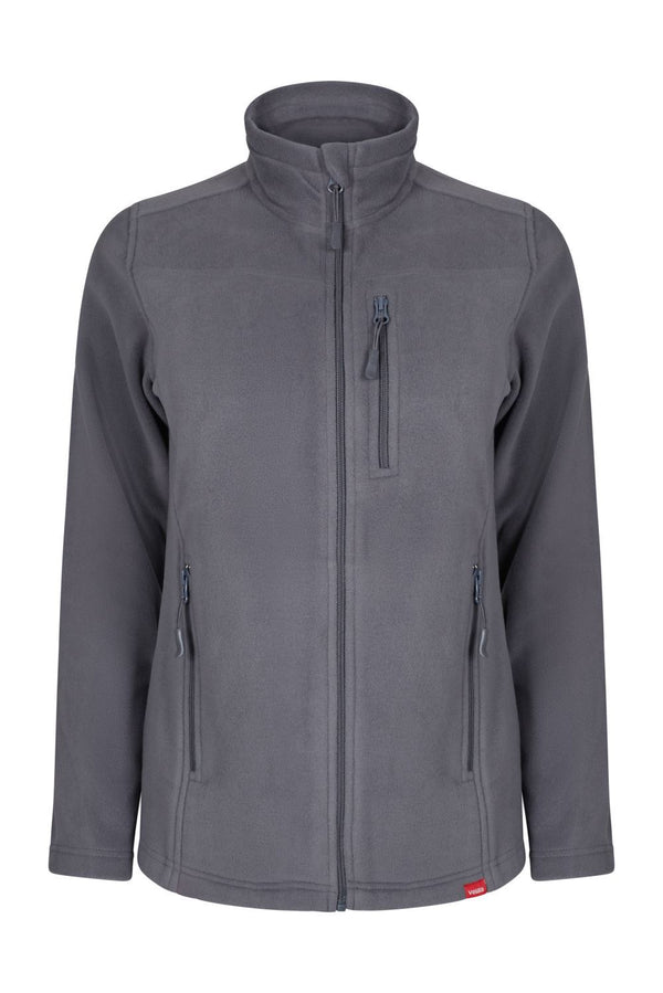 Casaco polar de mulher com fecho central-Cinza - 08-XS-RAG-Tailors-Fardas-e-Uniformes-Vestuario-Pro