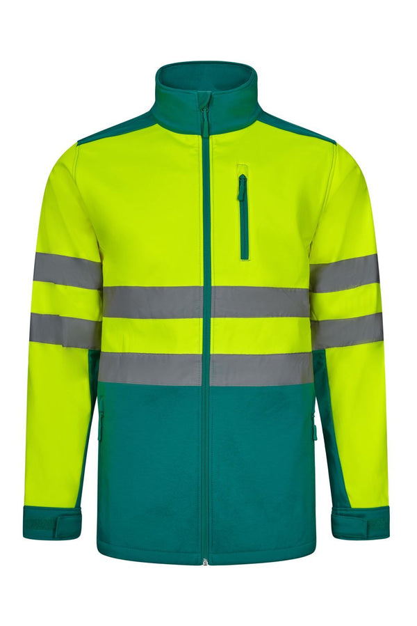 Casaco soft shell bicolor Alta Visibilidade-Verde/amarelo Fluorescente - 02/20-S-RAG-Tailors-Fardas-e-Uniformes-Vestuario-Pro
