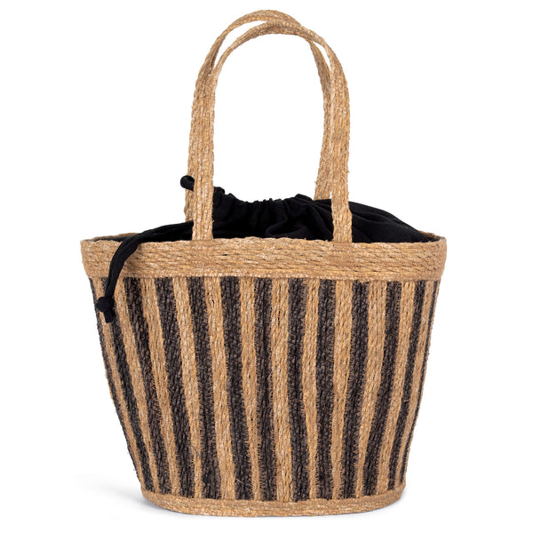 Cesta às riscas em junco do mar-Striped Seagrass Black / Black Night-Único-RAG-Tailors-Fardas-e-Uniformes-Vestuario-Pro