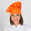 Chapéu Chef Francês com Velcro-Laranja-Único-RAG-Tailors-Fardas-e-Uniformes-Vestuario-Pro