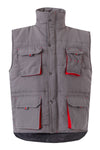 Colete Acolchoado Bicolor Multibolsos-Cinza/Vermelho-S-RAG-Tailors-Fardas-e-Uniformes-Vestuario-Pro