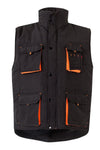 Colete Acolchoado Bicolor Multibolsos-Preto/Laranja-S-RAG-Tailors-Fardas-e-Uniformes-Vestuario-Pro