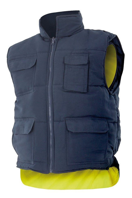 Colete Acolchoado Reversível de Alta Visibilidade-Azul Marinho-S-RAG-Tailors-Fardas-e-Uniformes-Vestuario-Pro