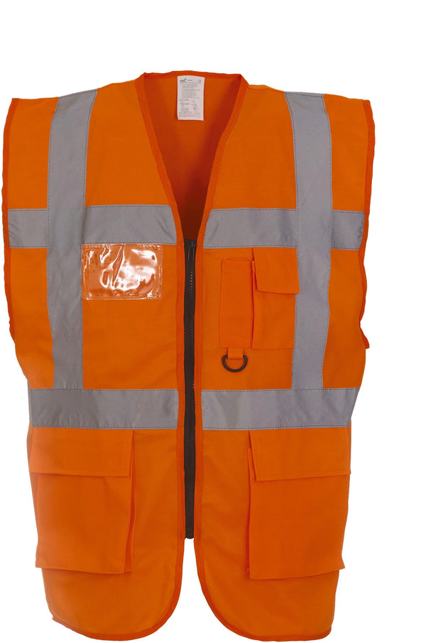 Colete Alta-Visibilidade c/ Bolsos BICOLOR-Laranja-S-RAG-Tailors-Fardas-e-Uniformes-Vestuario-Pro