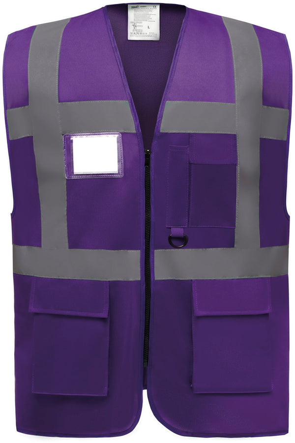 Colete Alta-Visibilidade c/ Bolsos BICOLOR-Roxo-S-RAG-Tailors-Fardas-e-Uniformes-Vestuario-Pro