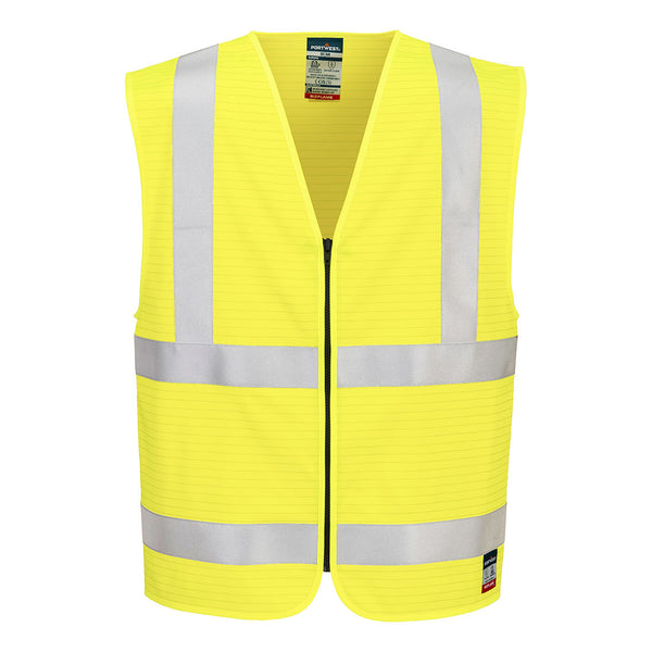 Colete Bizflame Hi-Vis FR com Fecho de Correr-Amarelo-L/XL-RAG-Tailors-Fardas-e-Uniformes-Vestuario-Pro